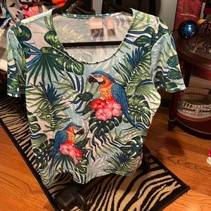 Chicos jungle print short sleeve top